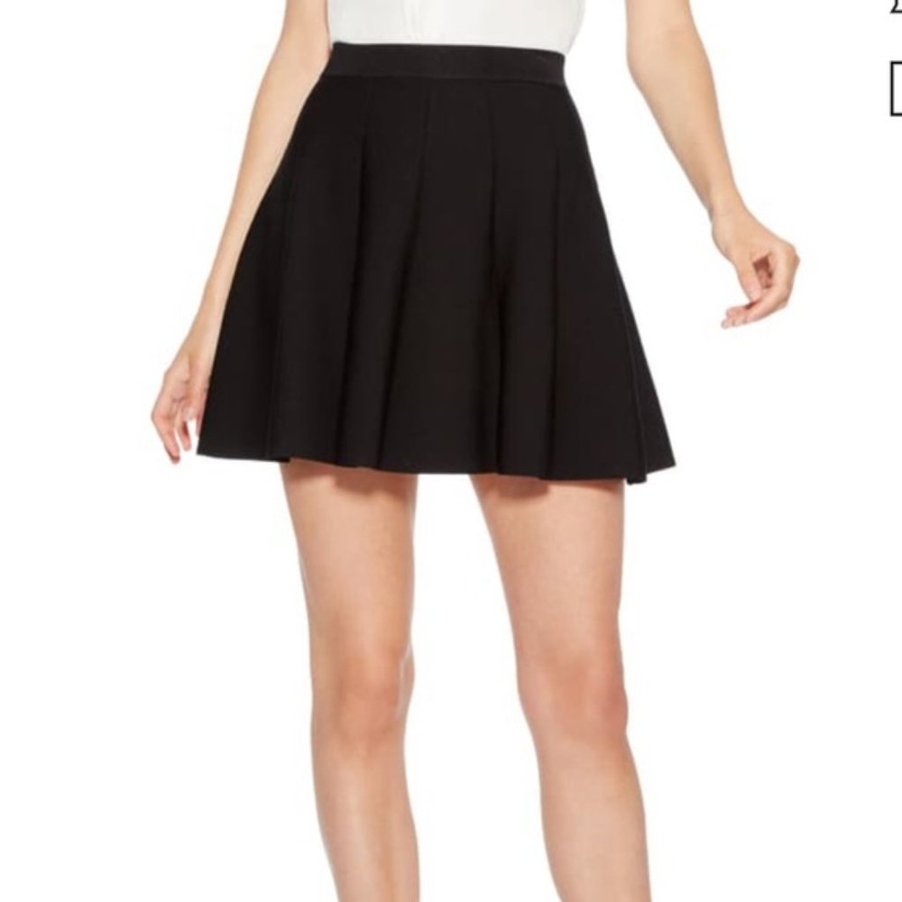Parker Zoe Knit A Line Fit Flare Mini Skirt in Black Size Small